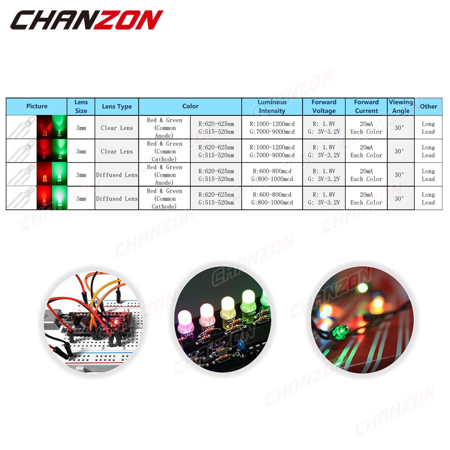 Bicolor 3 mm LED Light Emittin - Science And Hobby 评论和价格