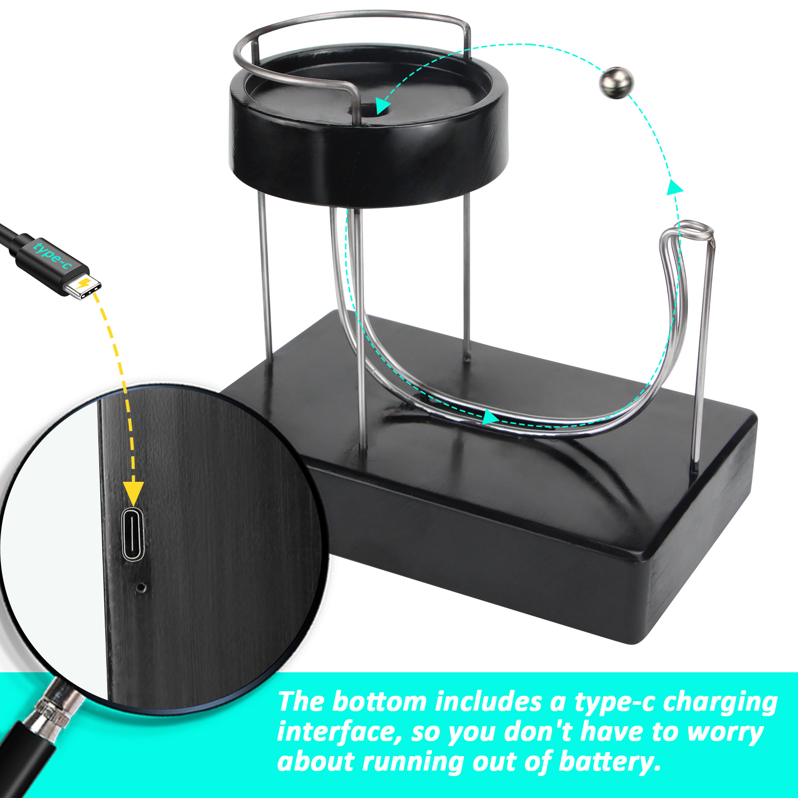 Black Charged Perpetual Plasti - Newton Cradle Large 评论和价格