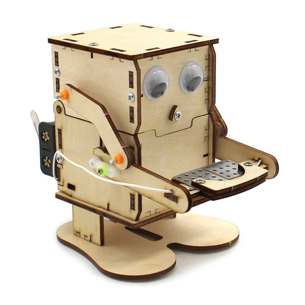 Robot Eating Coin Wooden DIY E - Science Project Robot 评论和价格