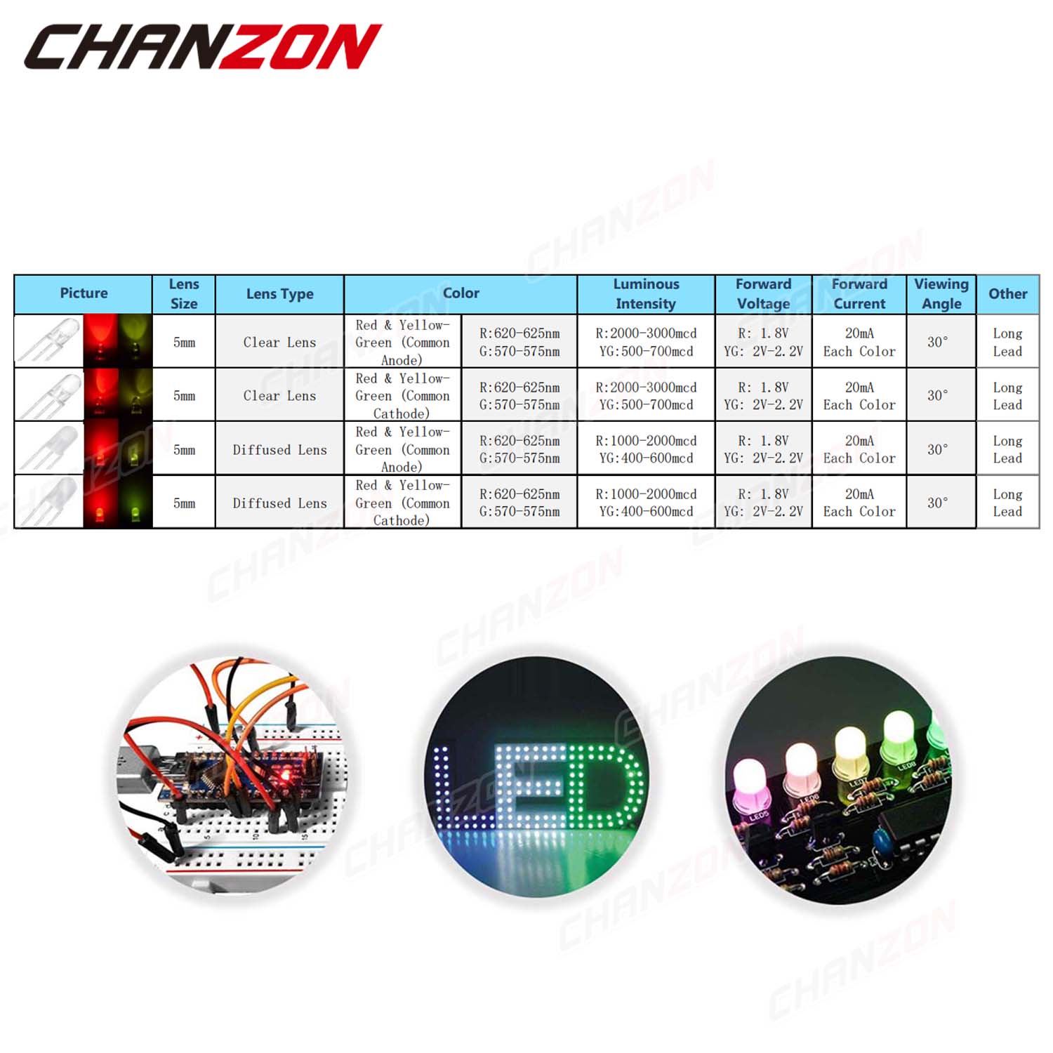 100pcs 5 mm LED Light Emitting - Science And Hobby 评论和价格
